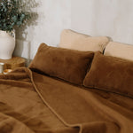 Wolldecke „Chocolate“ aus Kamelhaar & Merinowolle | einlagig