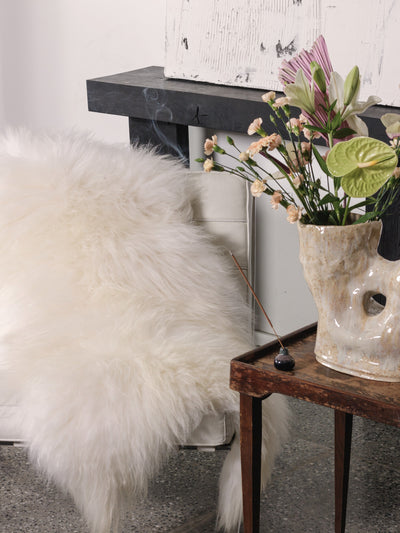 Isländisches Schaffell Weiß