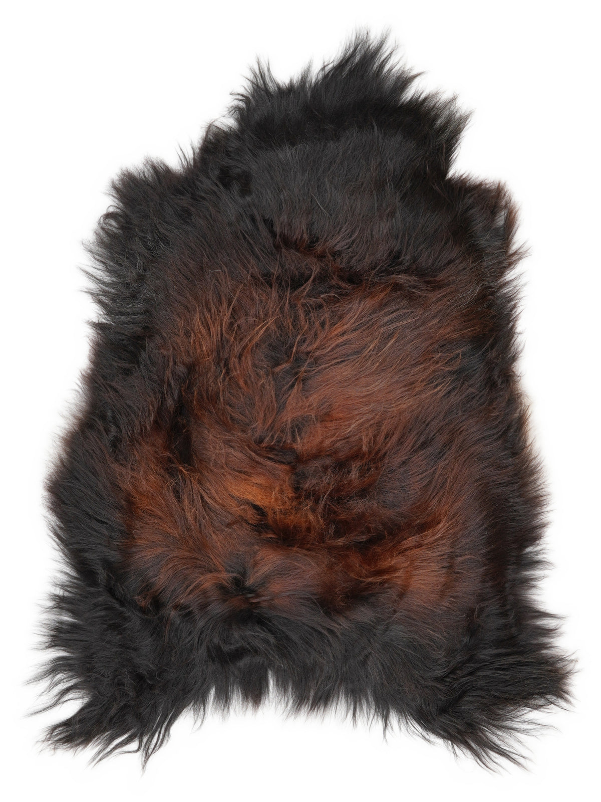 Mehrfarbiges isländisches Schaffell, ca. 110 × 70 cm, von oben fotografiert: genau das Fell, das Sie erhalten