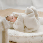 Baby-Strampler „Schaf“; Ecru