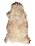 Mehrfarbiges britisches Lammfell, ca. 130 × 60 cm, von oben fotografiert: genau das Fell, das Sie erhalten