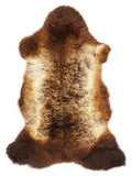 Mehrfarbiges britisches Lammfell, ca. 115 × 60 cm, von oben fotografiert: genau das Fell, das Sie erhalten