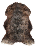 Mehrfarbiges britisches Schaffell, ca. 130 × 80 cm, von oben fotografiert: genau das Fell, das Sie erhalten
