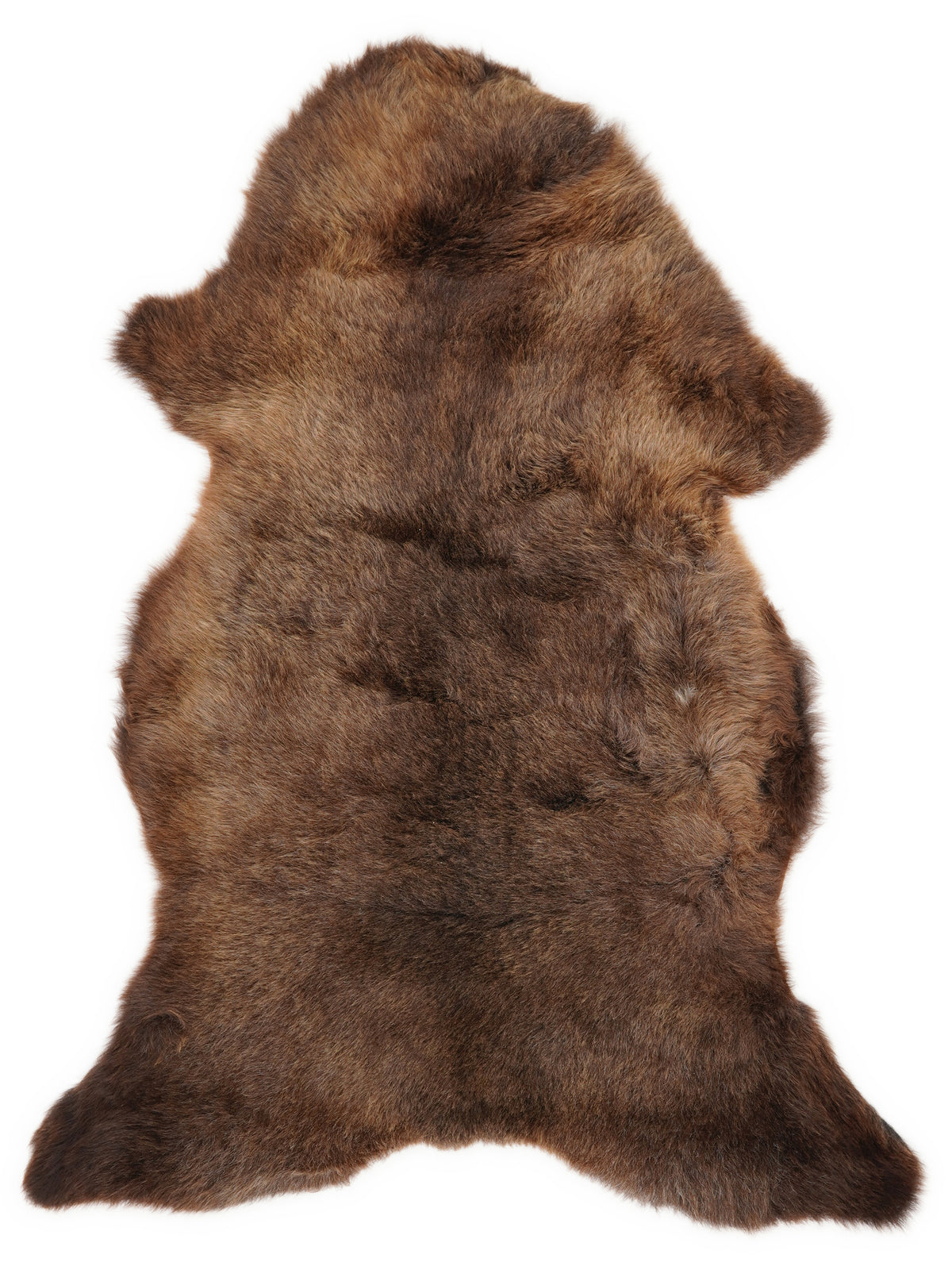 Mehrfarbiges britisches Lammfell, ca. 115 × 60 cm, von oben fotografiert: genau das Fell, das Sie erhalten