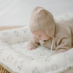 Baby-Mütze „Schaf“ mit Stickerei; beige